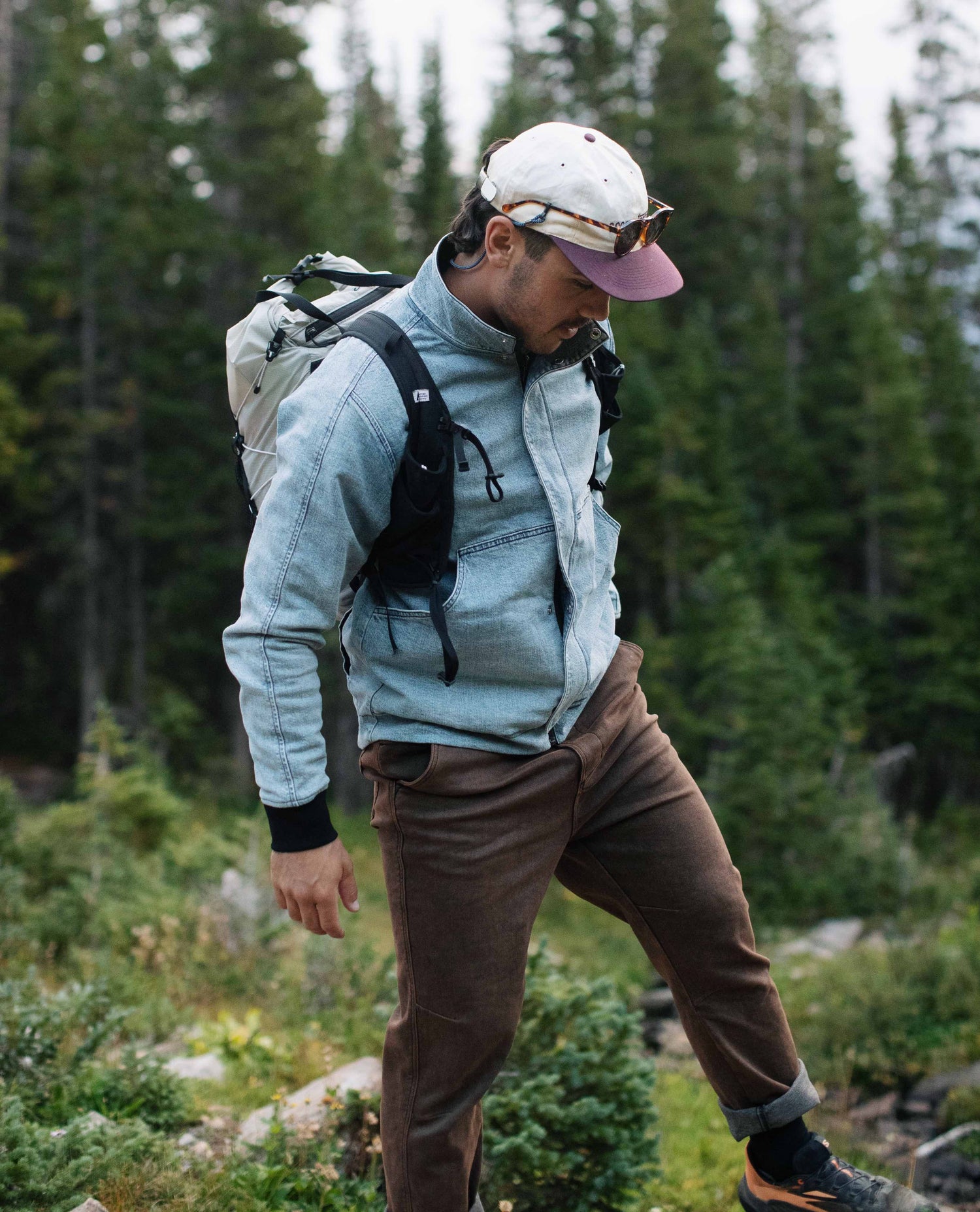 Guy wearing GT Reverso on a hike