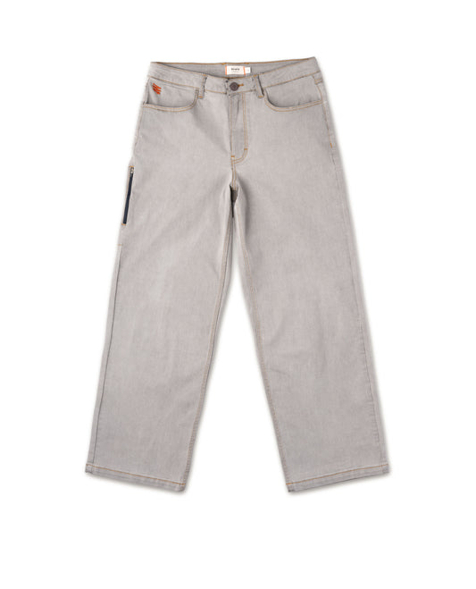 Light gray jeans on a white background