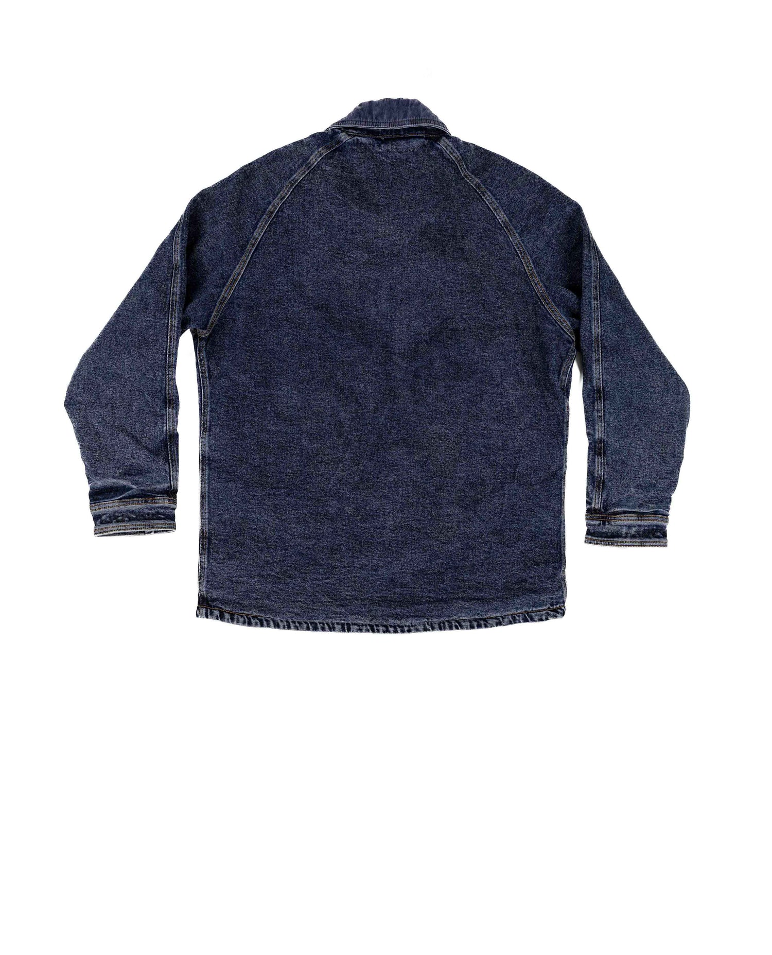 Blue denim jacket on a white background Color:Dark