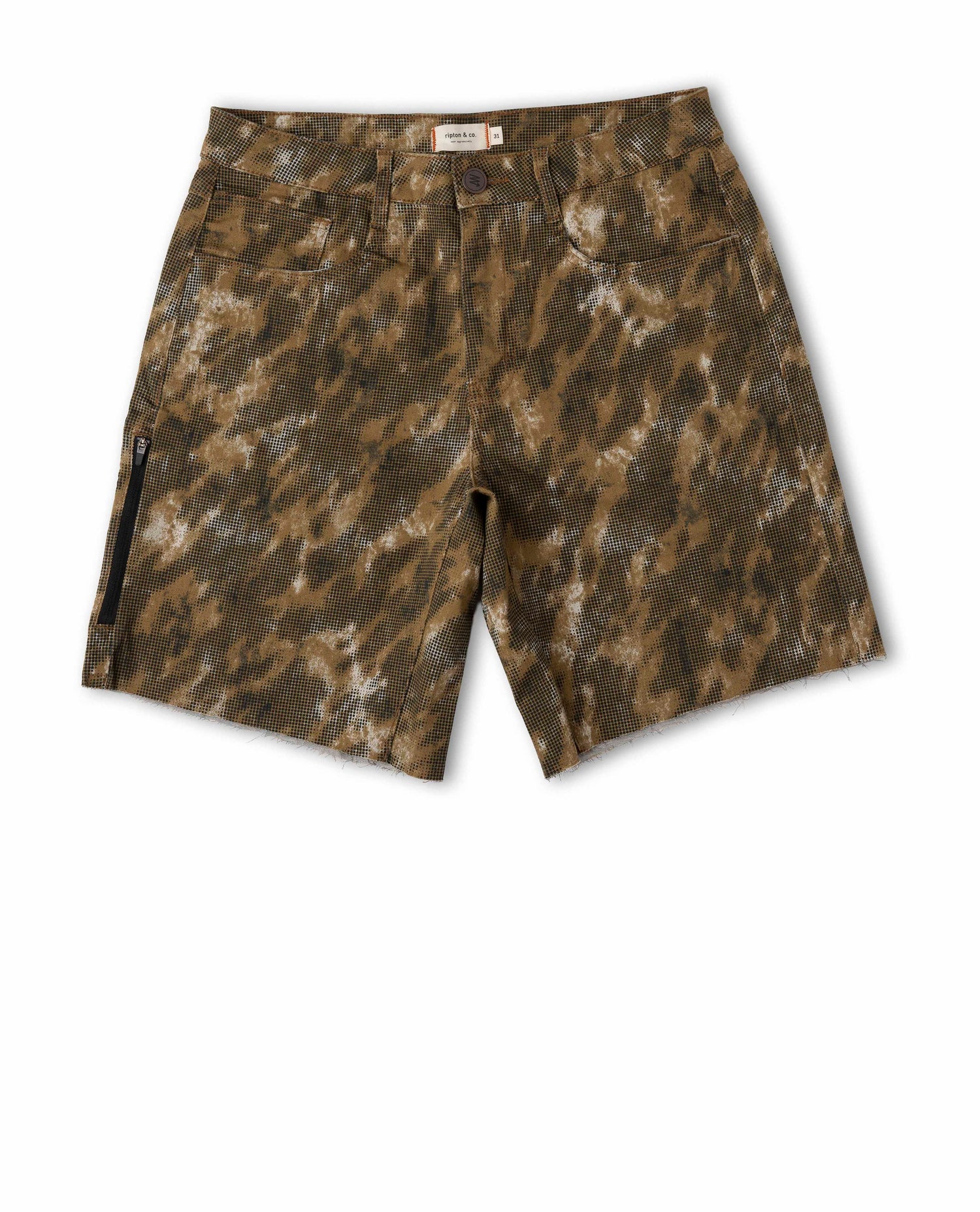 Camouflage shorts on a white background