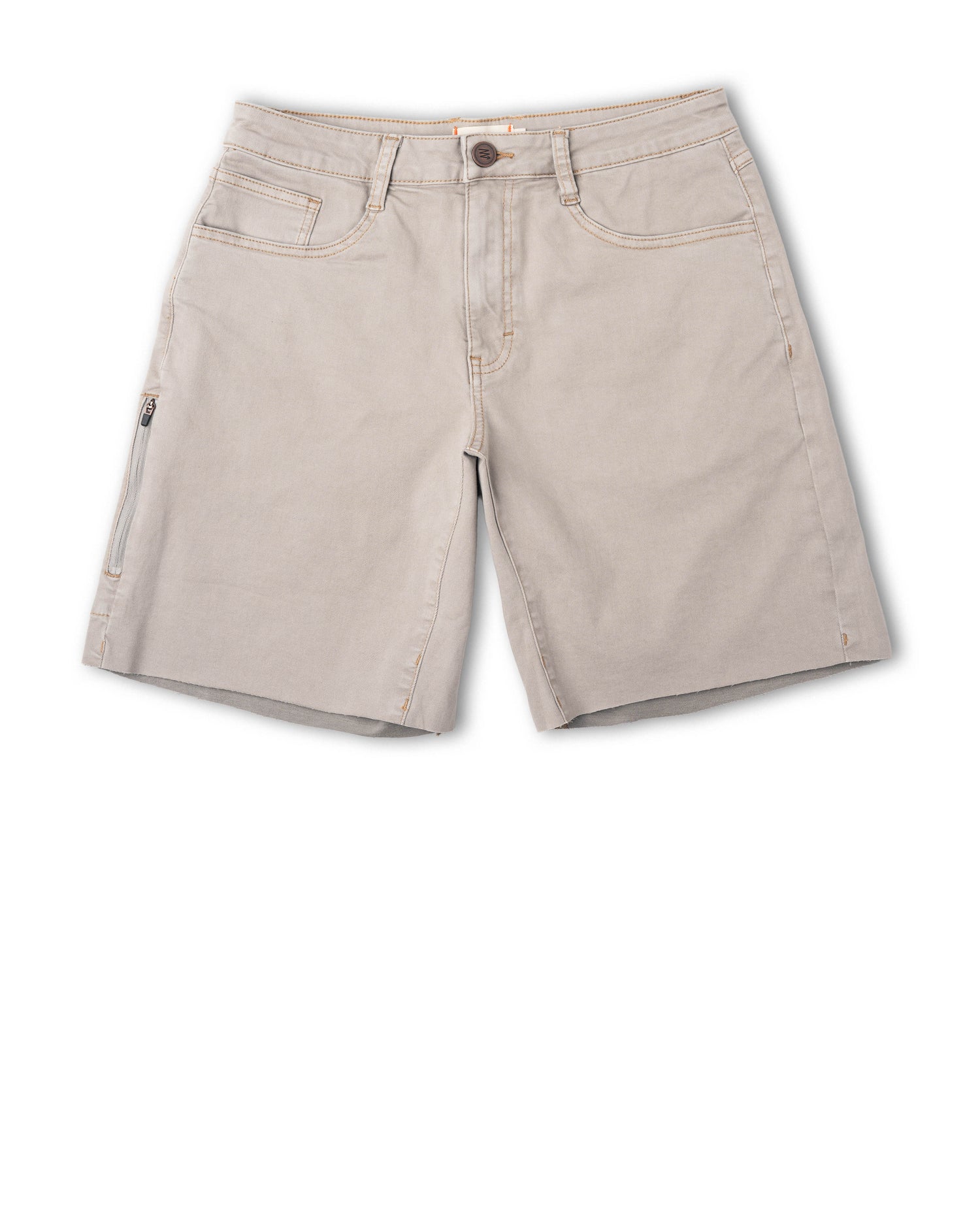 Beige shorts on a white background