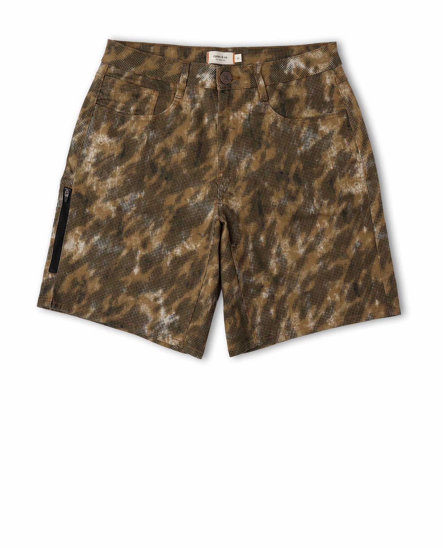 Camouflage shorts on a white background