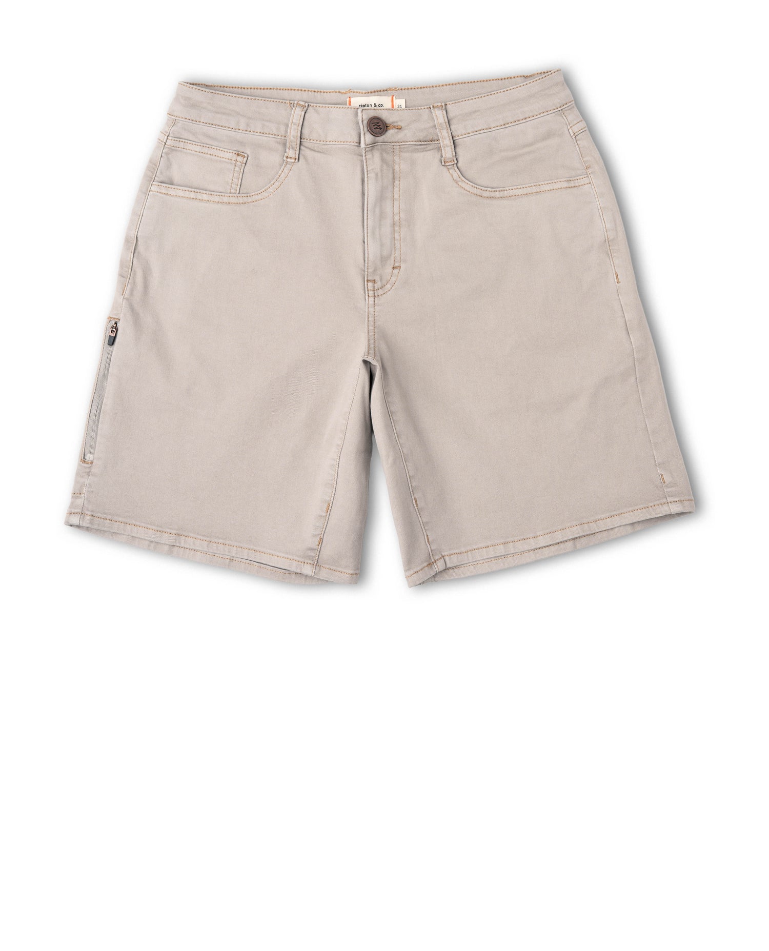 Beige shorts on a white background