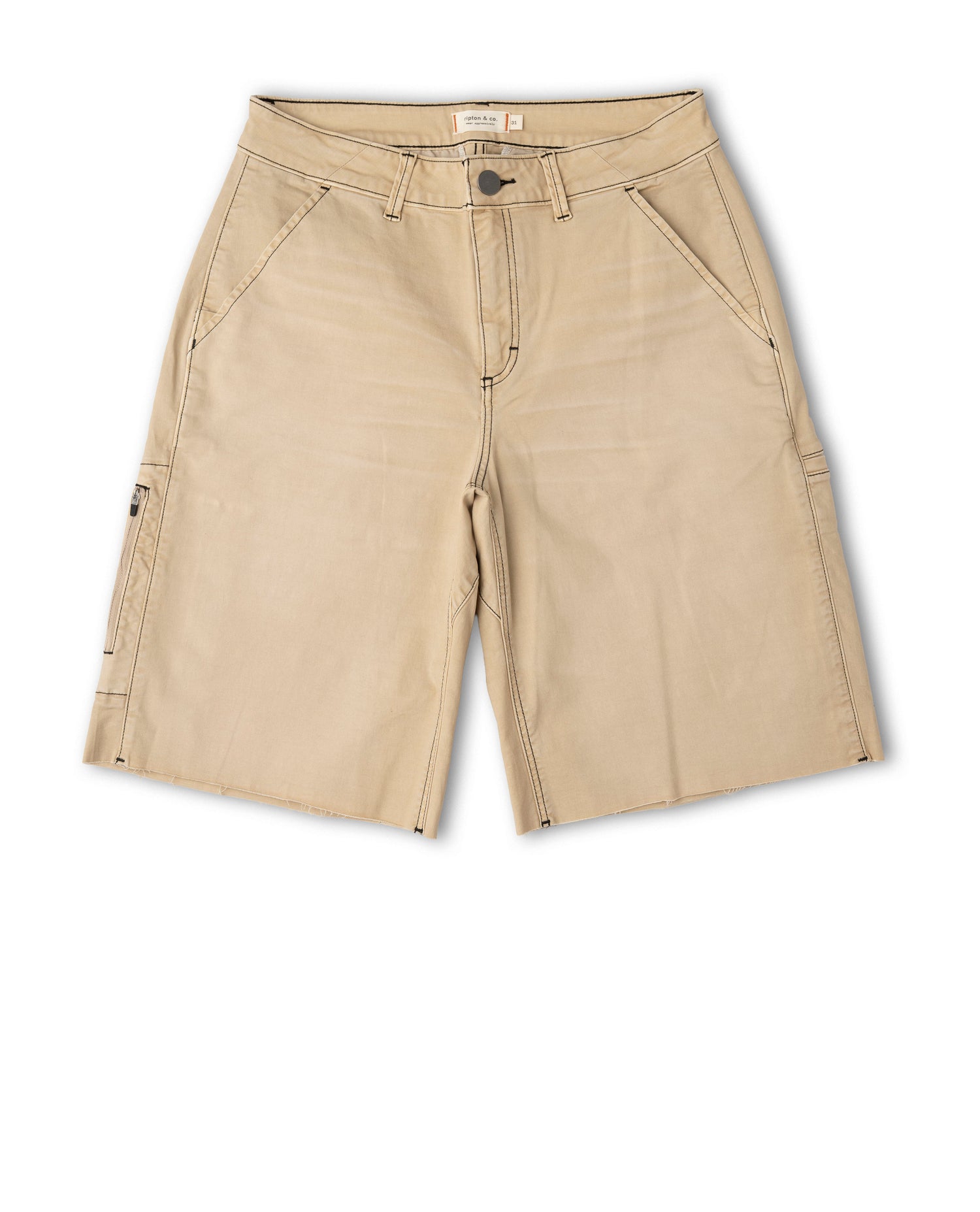 Beige shorts on a white background
