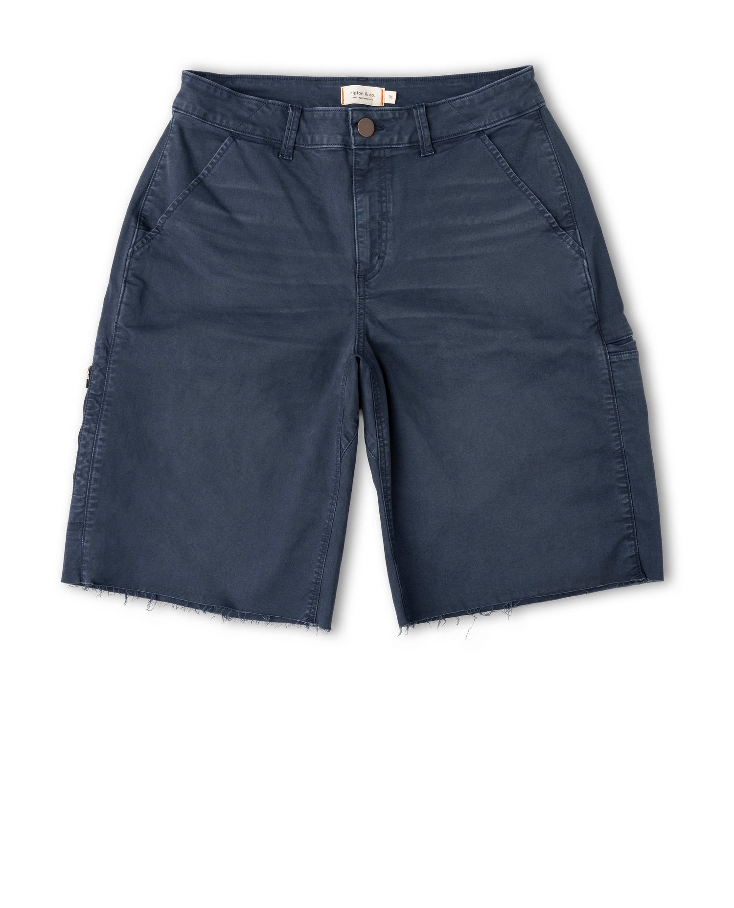 Navy blue shorts on a white background