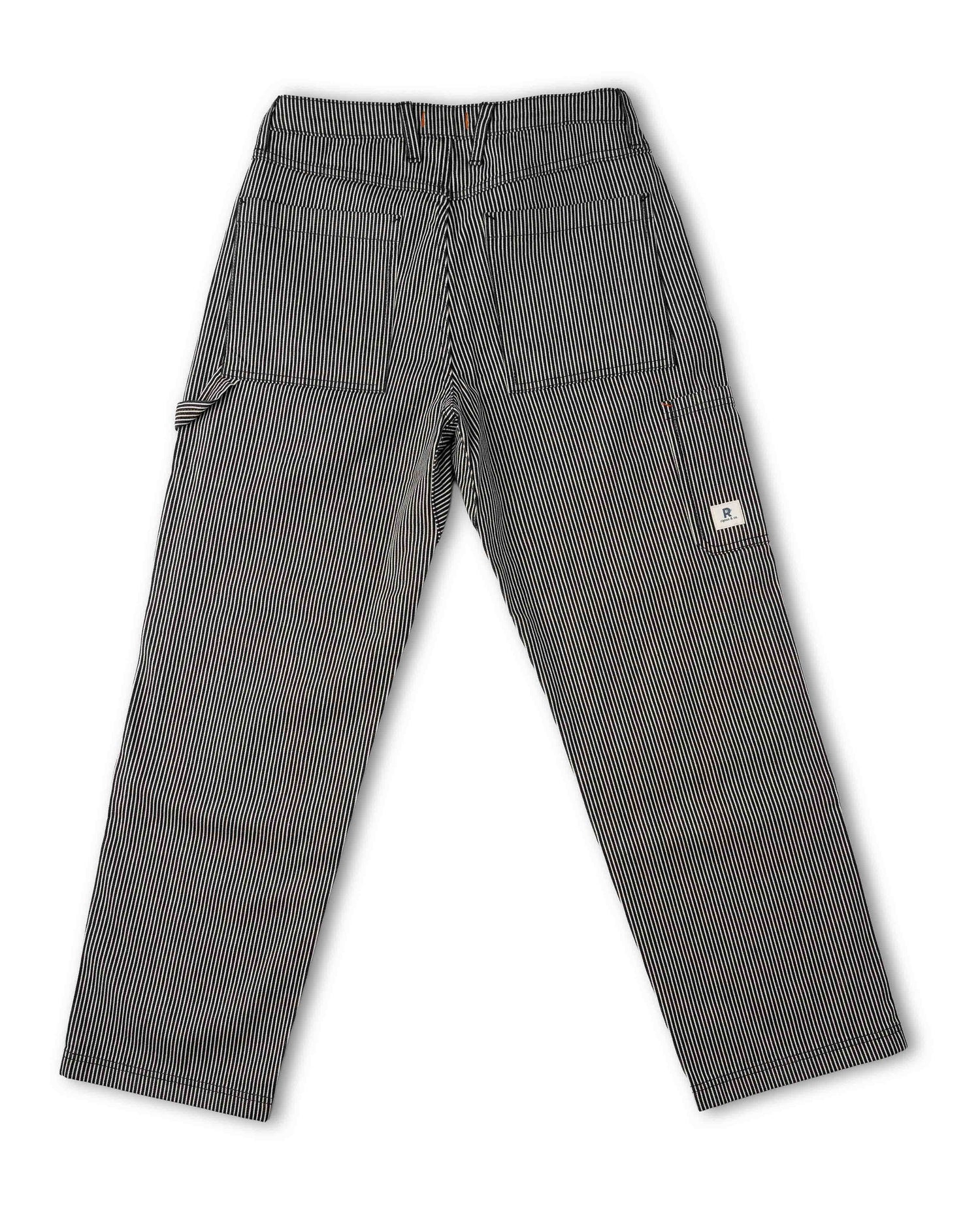 Black and white striped pant, back view, on white background.