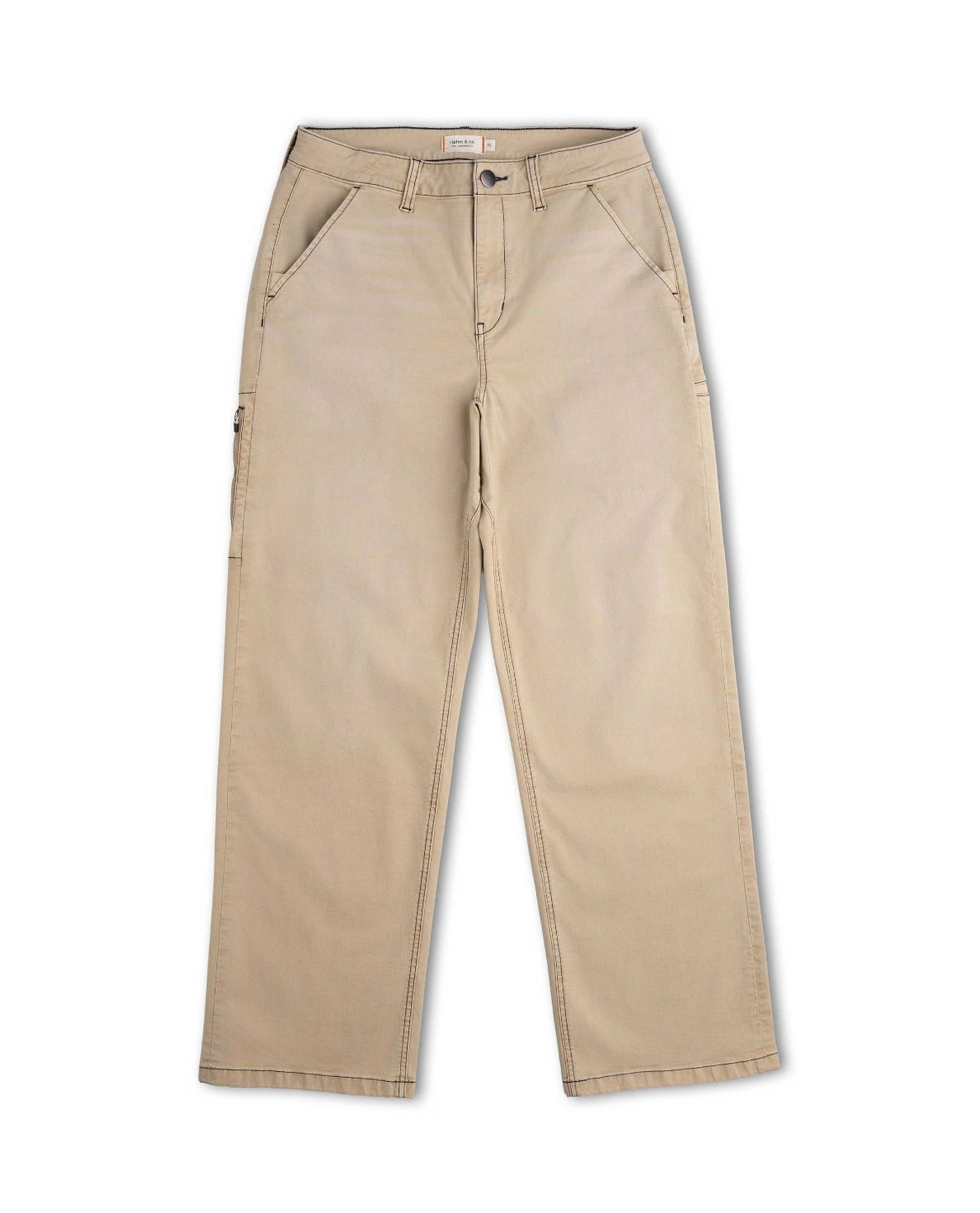 Khaki pants on a white background.