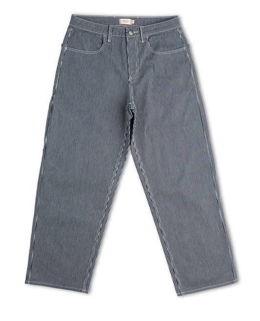 Blue striped jeans on a white background