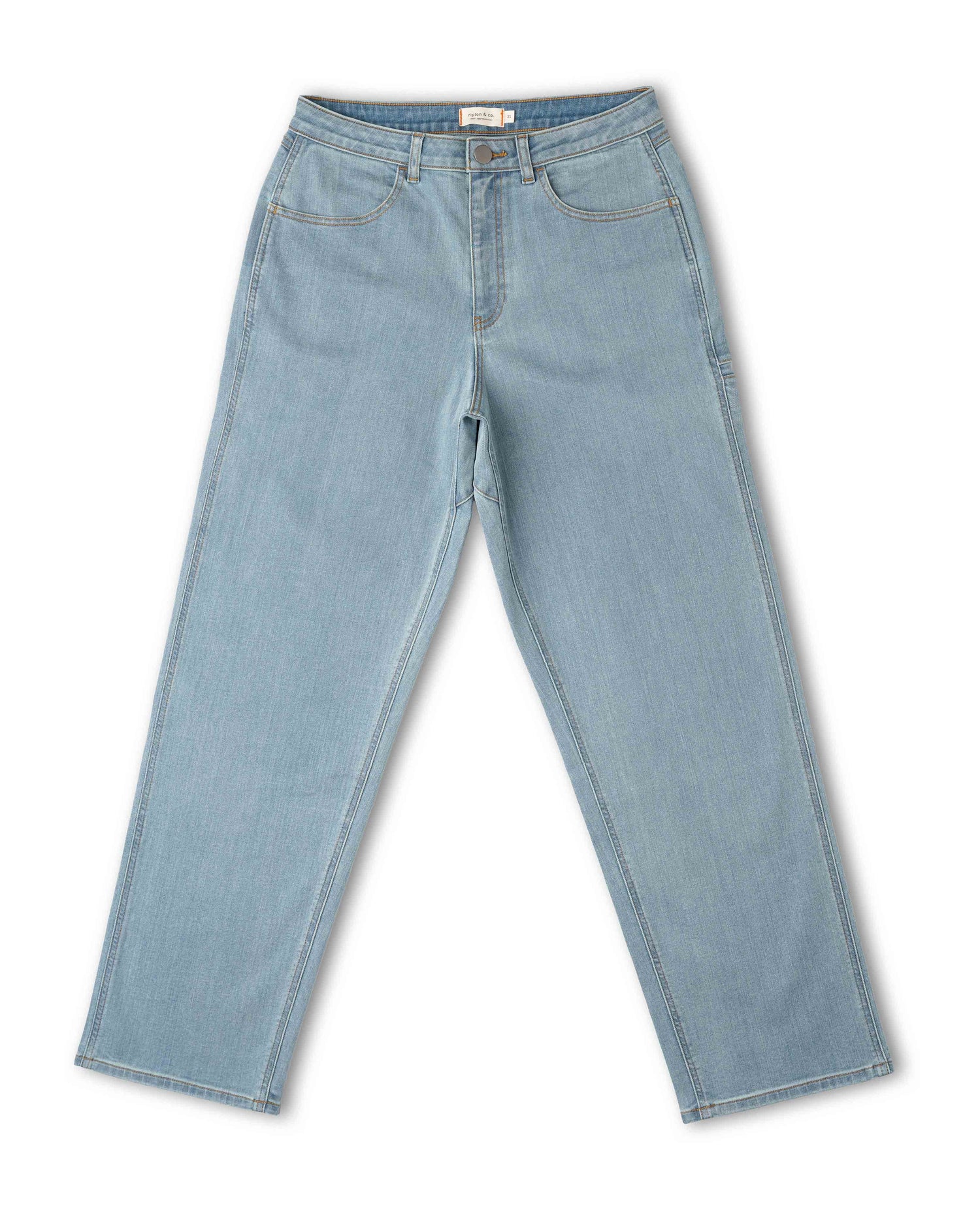 Light blue jeans on a white background