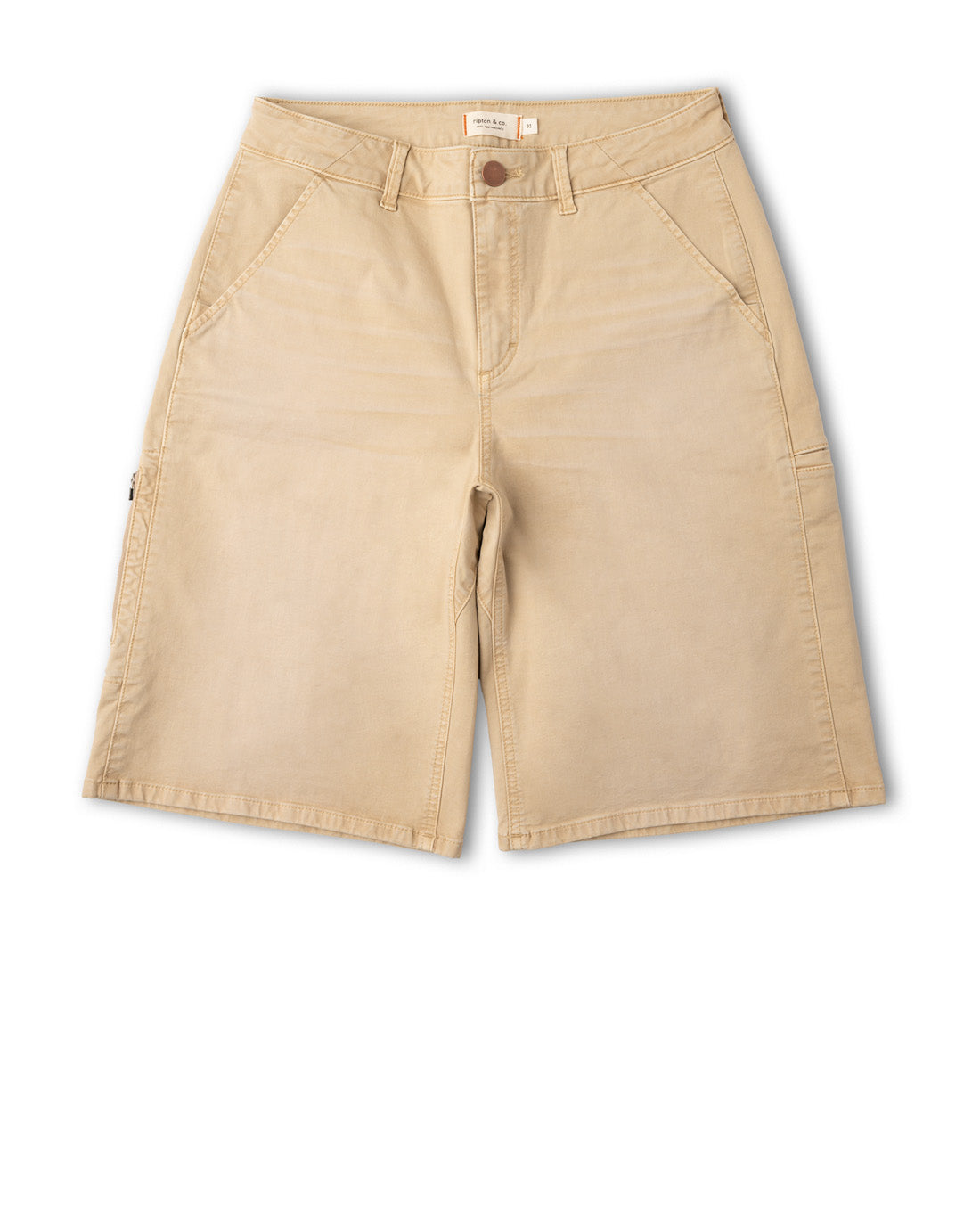 Beige shorts on a white background