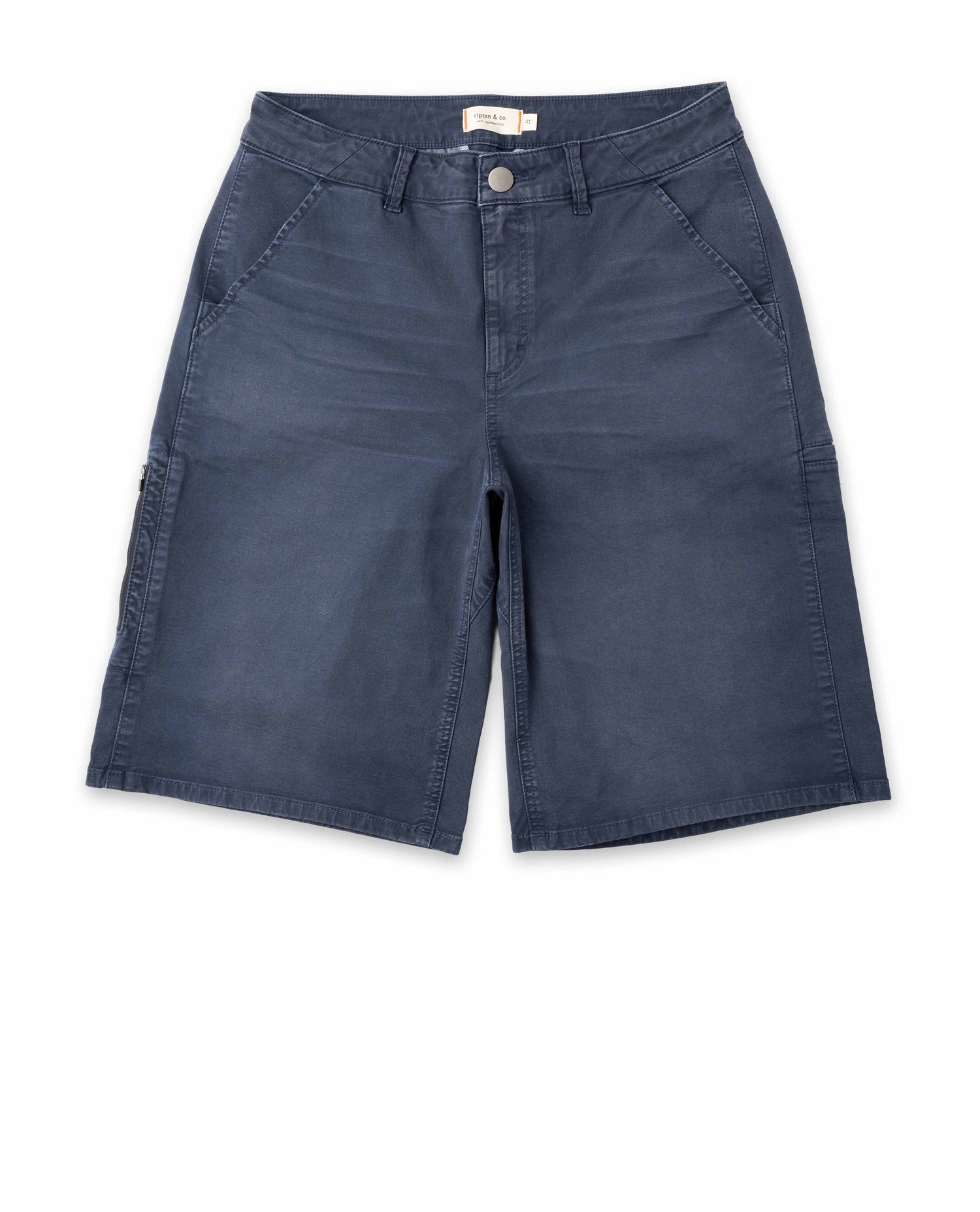 Navy blue shorts on a white background