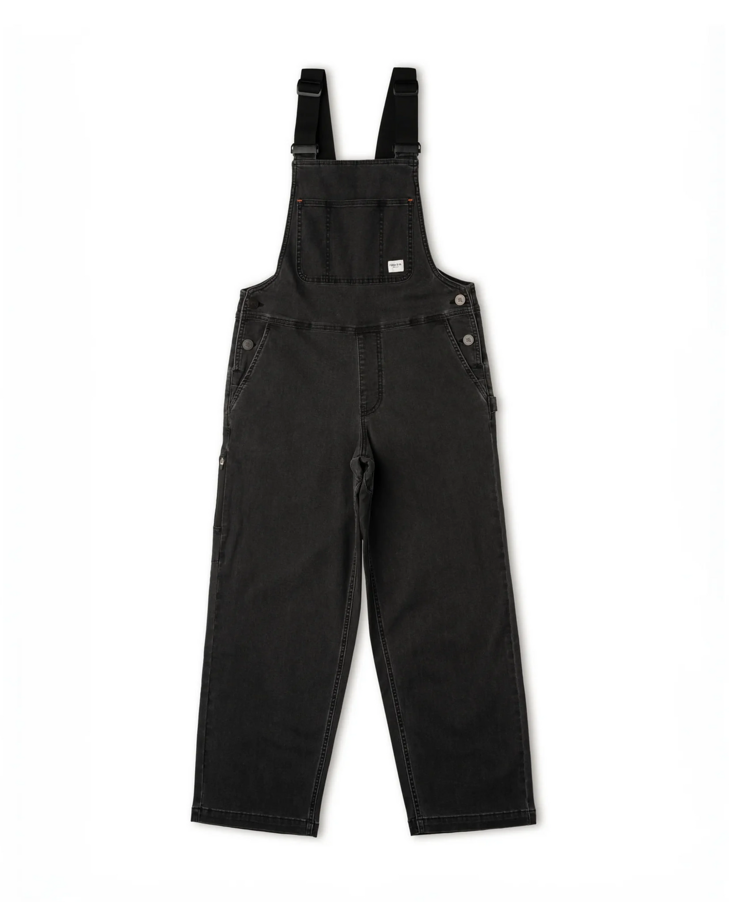 Black overalls on white background