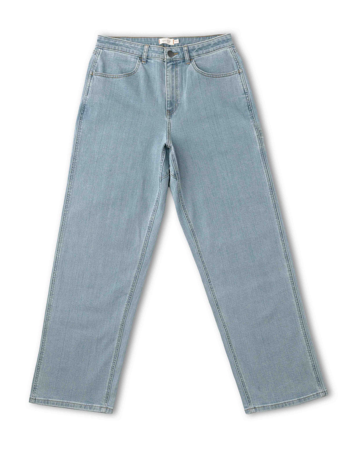 Light blue jeans on a white background