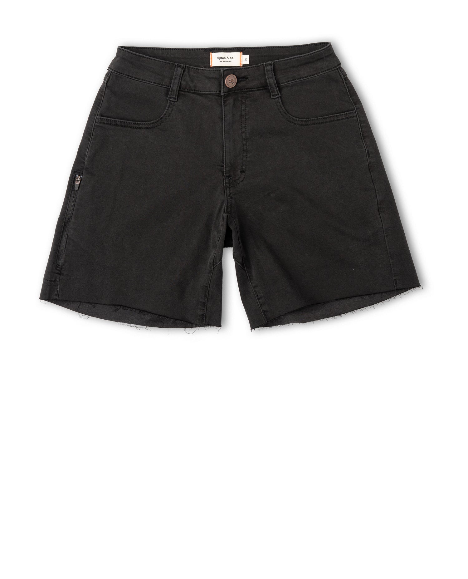 Black shorts on a white background