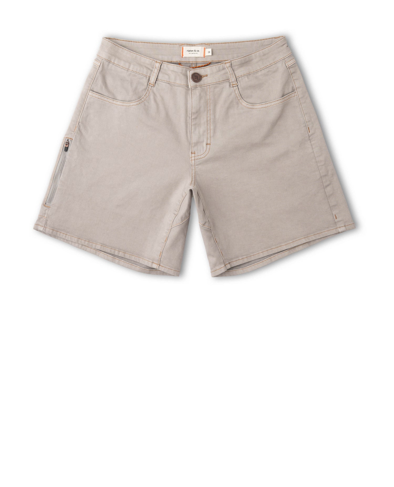 Beige shorts on a white background