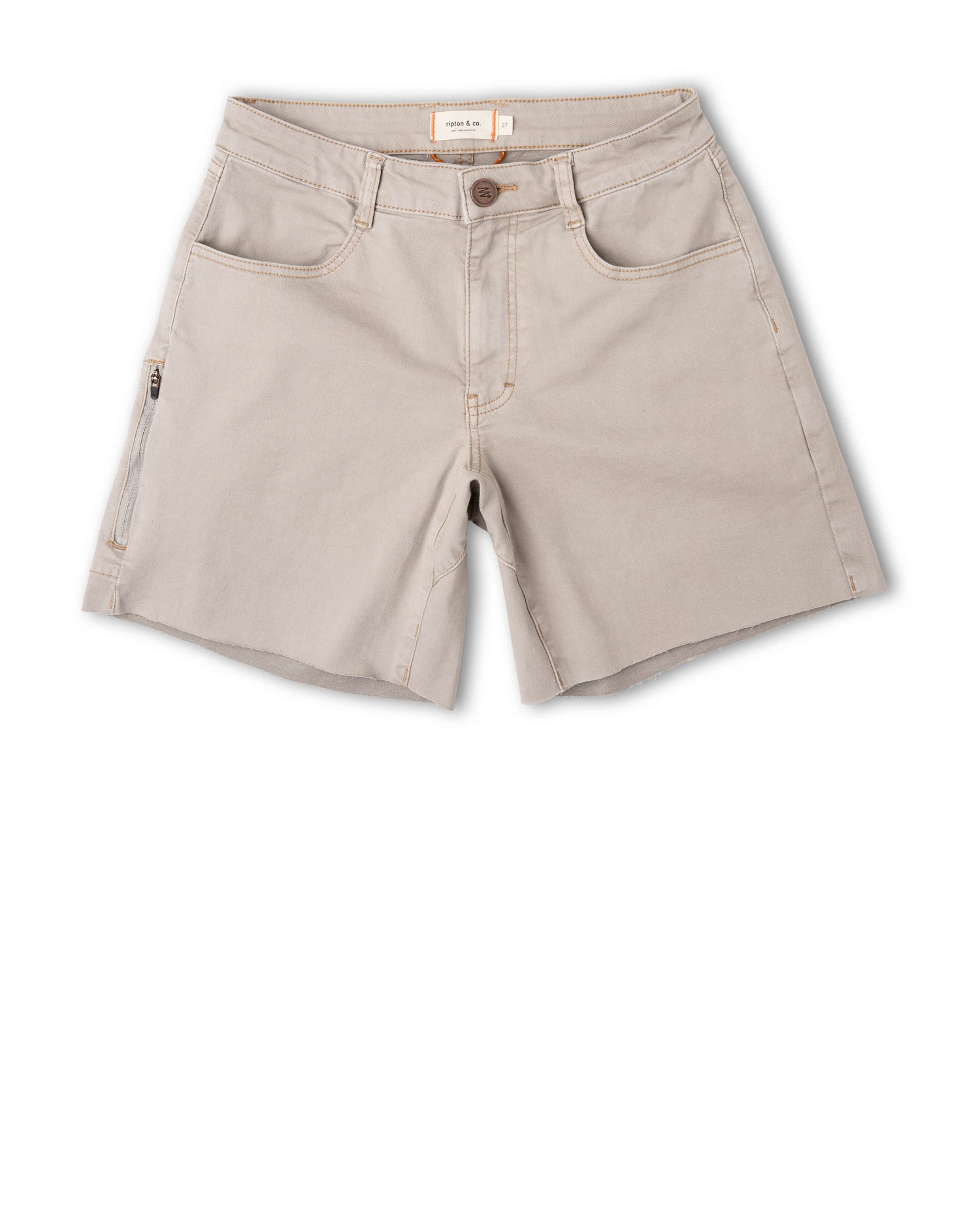 Beige shorts on a white background