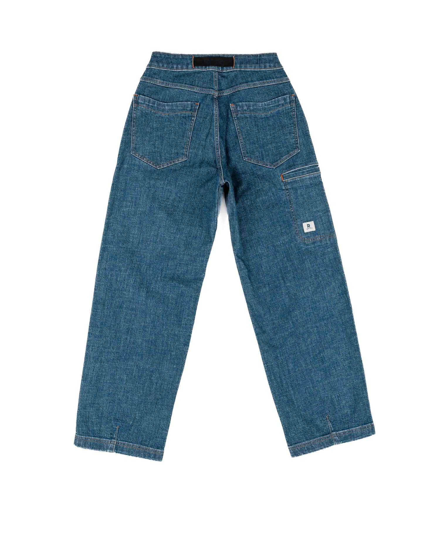 Blue jeans on a white background