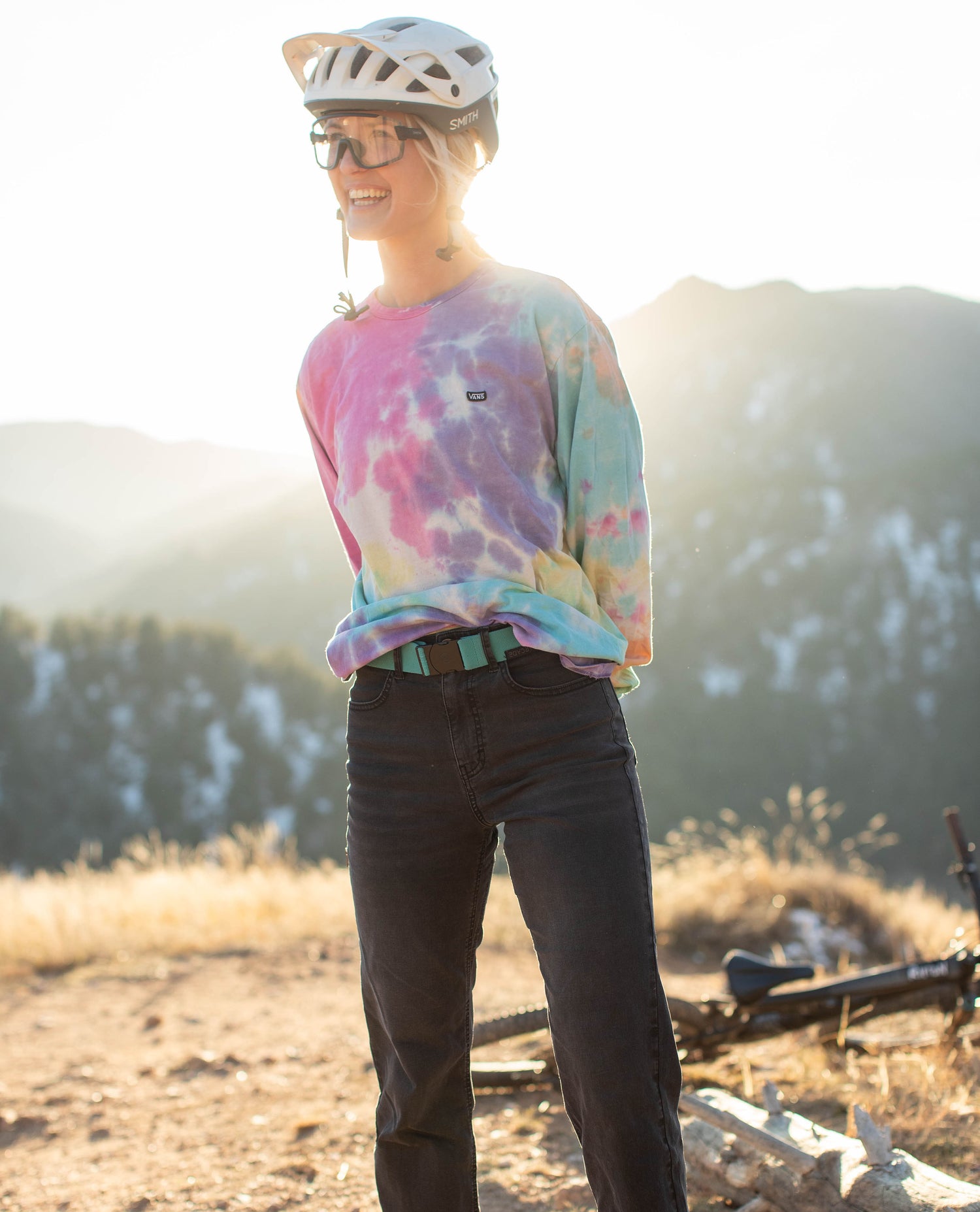 Mountain biker wearing Superlite Jeans