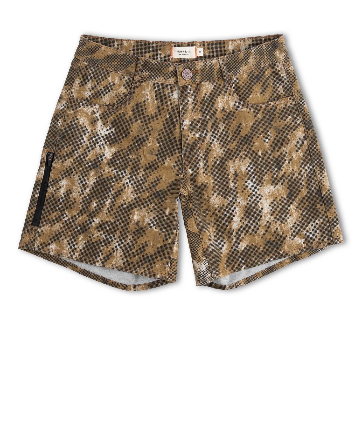 Camouflage shorts on a white background