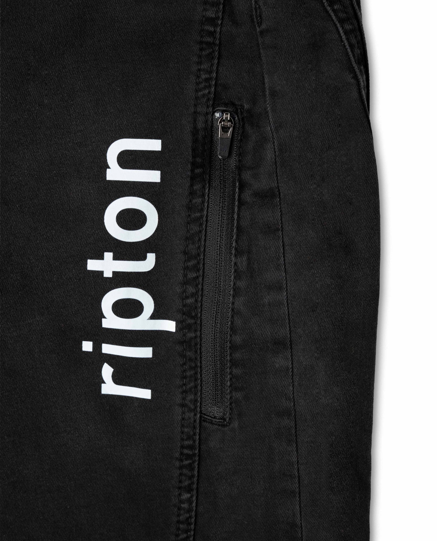 Black jacket with 'ripton' logo on a white background