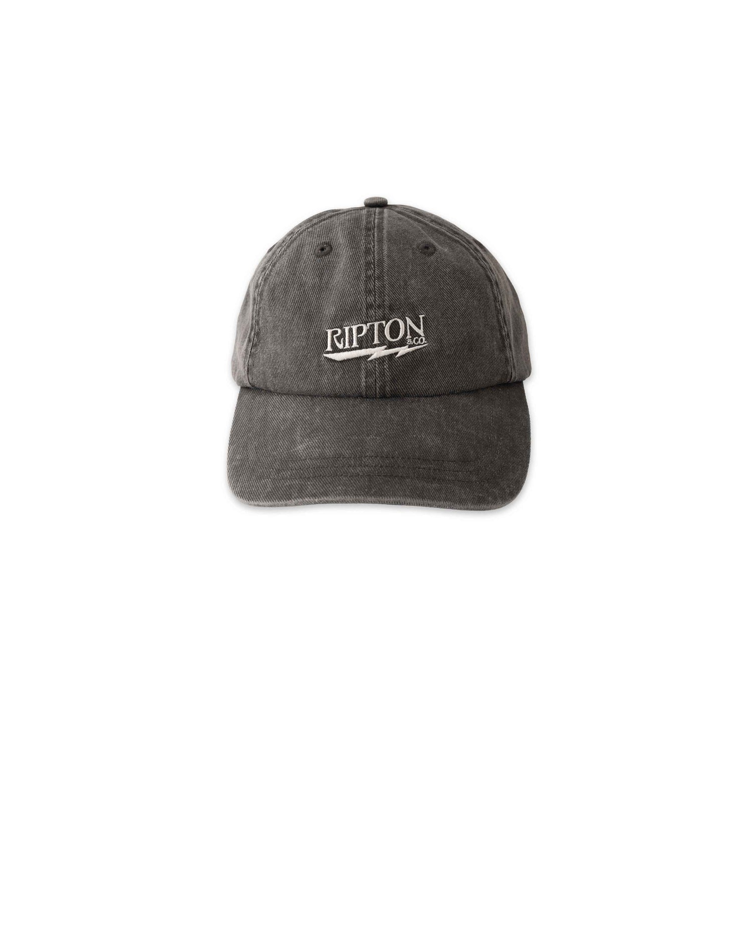 Grey hat with white logo on white background