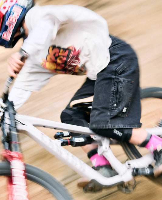 Person riding a mountain bike